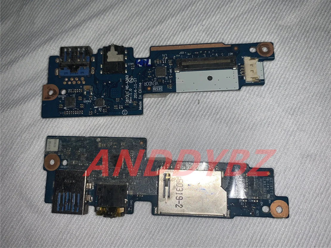 Оригинальная плата аудиоразъема USB-порта для чтения карт Lenovo Yoga 3-14 b APC1 Ns-A383, тест в порядке
Оригинальная плата аудиоразъема USB-порта для чтения карт Lenovo Yoga 3-14 b APC1 Ns-A383, тест в порядке