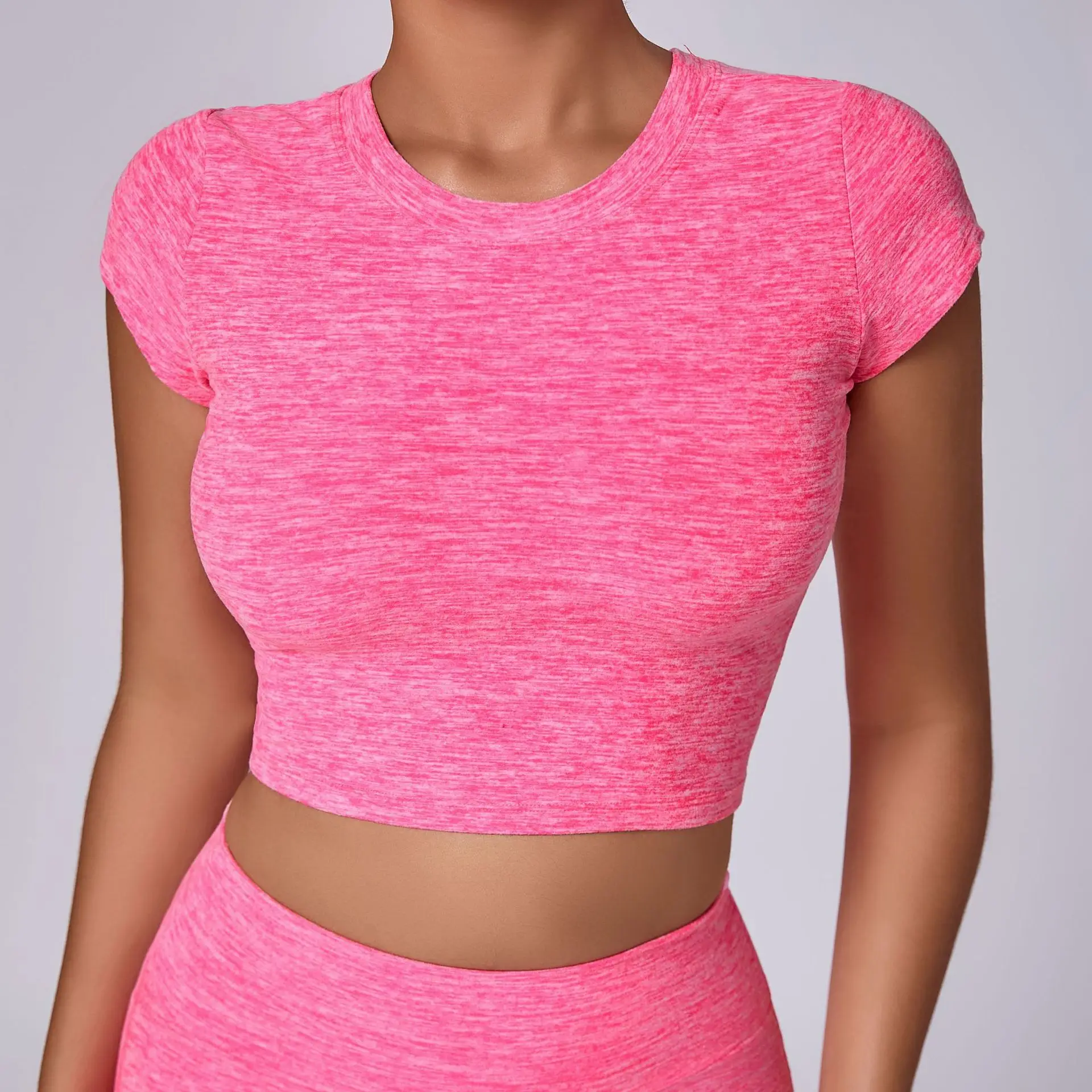 Short Sleeve O-Neck Sporty Crop Top Women Sportswear Bodycon T-shirt for Fitness Yoga Wear Gym Training Top Workout Shirts Pink
Short Sleeve O-Neck Sporty Crop Top Women Sportswear Bodycon T-shirt for Fitness Yoga Wear Gym Training Top Workout Shirts Pink