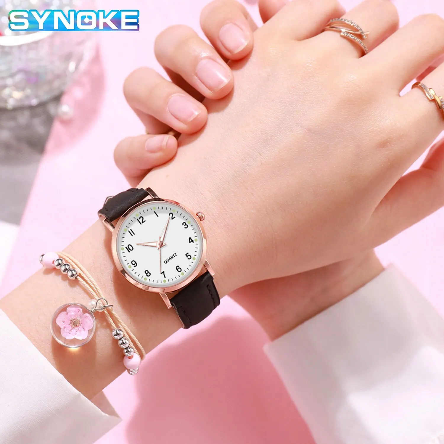 2Piece Set Quartz Watch For Women Flower Bracelet Women Fashion Simple Belt Wristwatch Lumino Student Girl Digital Alloy Case
2Piece Set Quartz Watch For Women Flower Bracelet Women Fashion Simple Belt Wristwatch Lumino Student Girl Digital Alloy Case