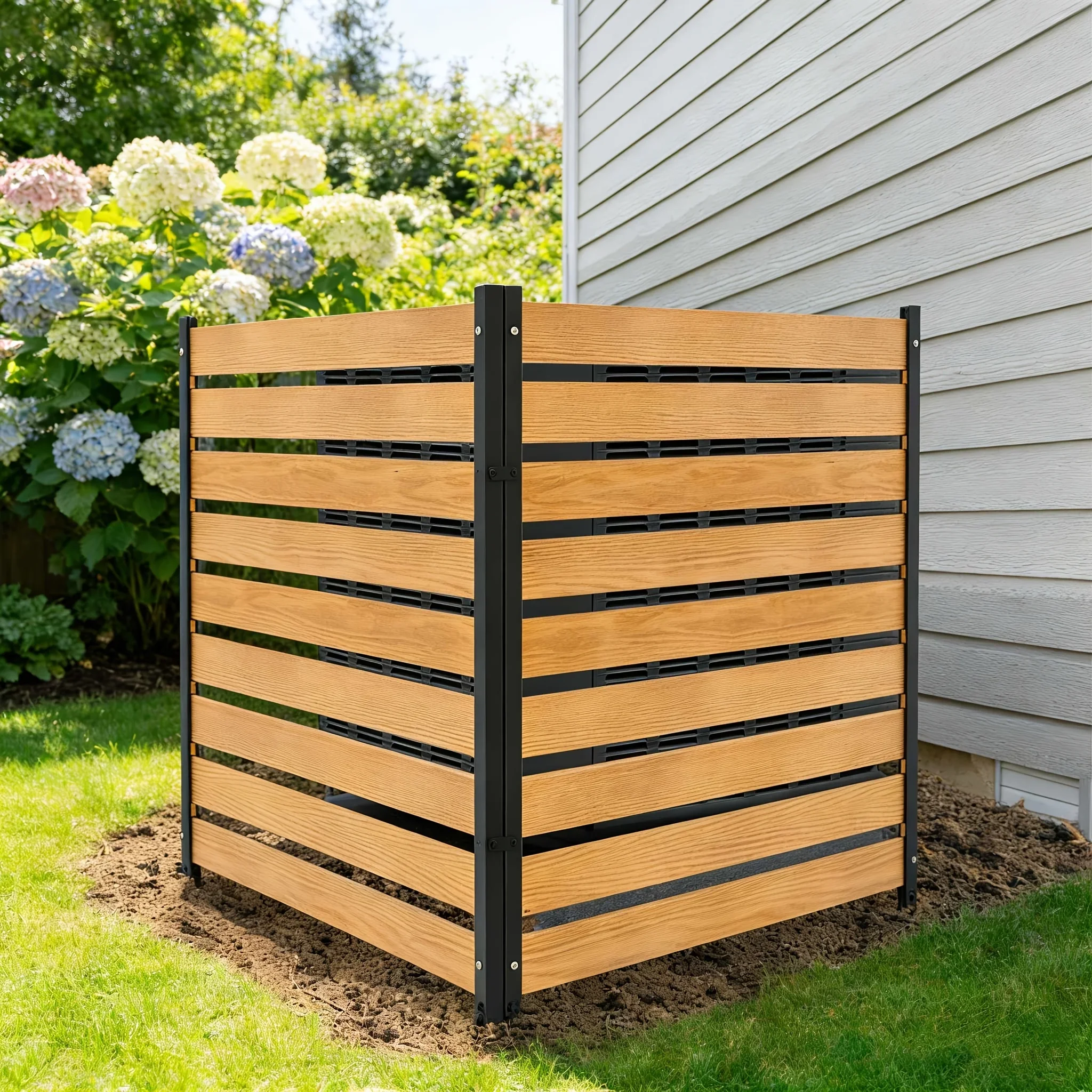 MOPHOTO 38" W X 42" H Air Conditioner Barrier, 2-Panel Pool Equipment Screen, Privacy Fencing Panels with Metal Supports, Wooden Trash Can Enclosure for Outdoor Use
MOPHOTO 38" W X 42" H Air Conditioner Barrier, 2-Panel Pool Equipment Screen, Privacy Fencing Panels with Metal Supports, Wooden Trash Can Enclosure for Outdoor Use