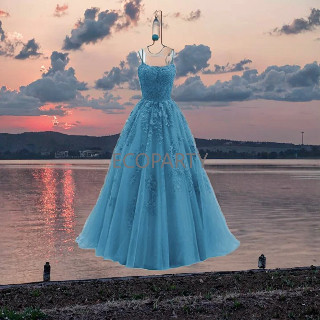 Hot Customized Tulle Lace Appliques Prom Dresses Long Ball Gown for Women Spaghetti Straps Corset Backless A-Line Evening Dress
Hot Customized Tulle Lace Appliques Prom Dresses Long Ball Gown for Women Spaghetti Straps Corset Backless A-Line Evening Dress