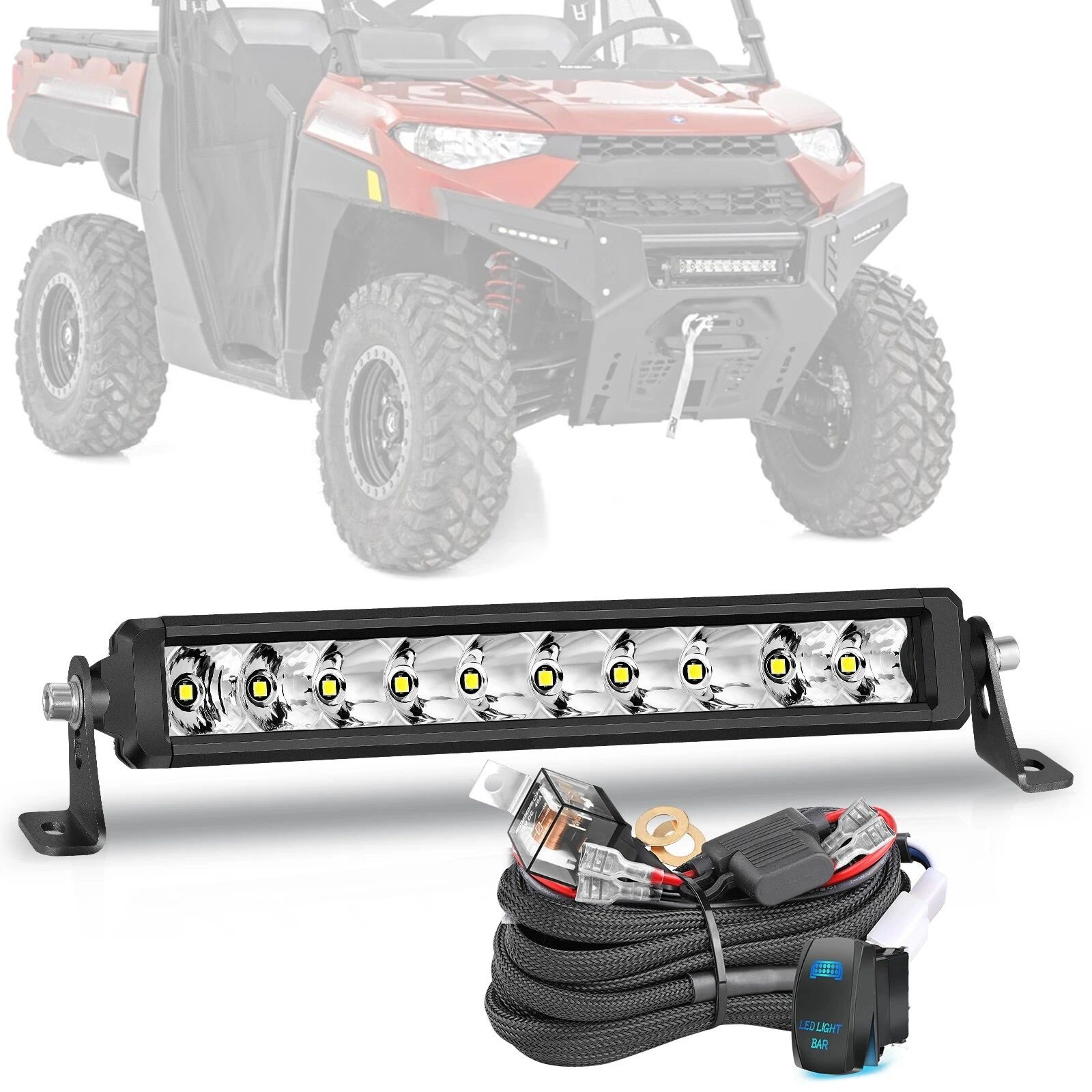 For Polaris Ranger XP1000 12" Single ROW LED Light Bar Combo Silm+ Rocker Switch LED Light Bar Wiring Harness Kit 300W 2 Leads
For Polaris Ranger XP1000 12" Single ROW LED Light Bar Combo Silm+ Rocker Switch LED Light Bar Wiring Harness Kit 300W 2 Leads
