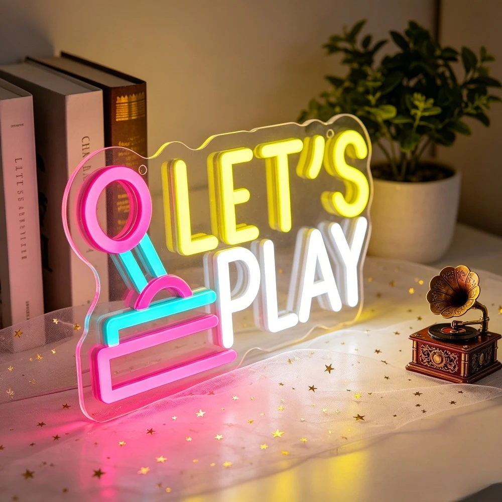 Let's Play Neon Sign LED Night Light USB Rechargeable Game Room Decor Lamp for Kids Room Playroom Toys Gifts for Children Gamers
Let's Play Neon Sign LED Night Light USB Rechargeable Game Room Decor Lamp for Kids Room Playroom Toys Gifts for Children Gamers