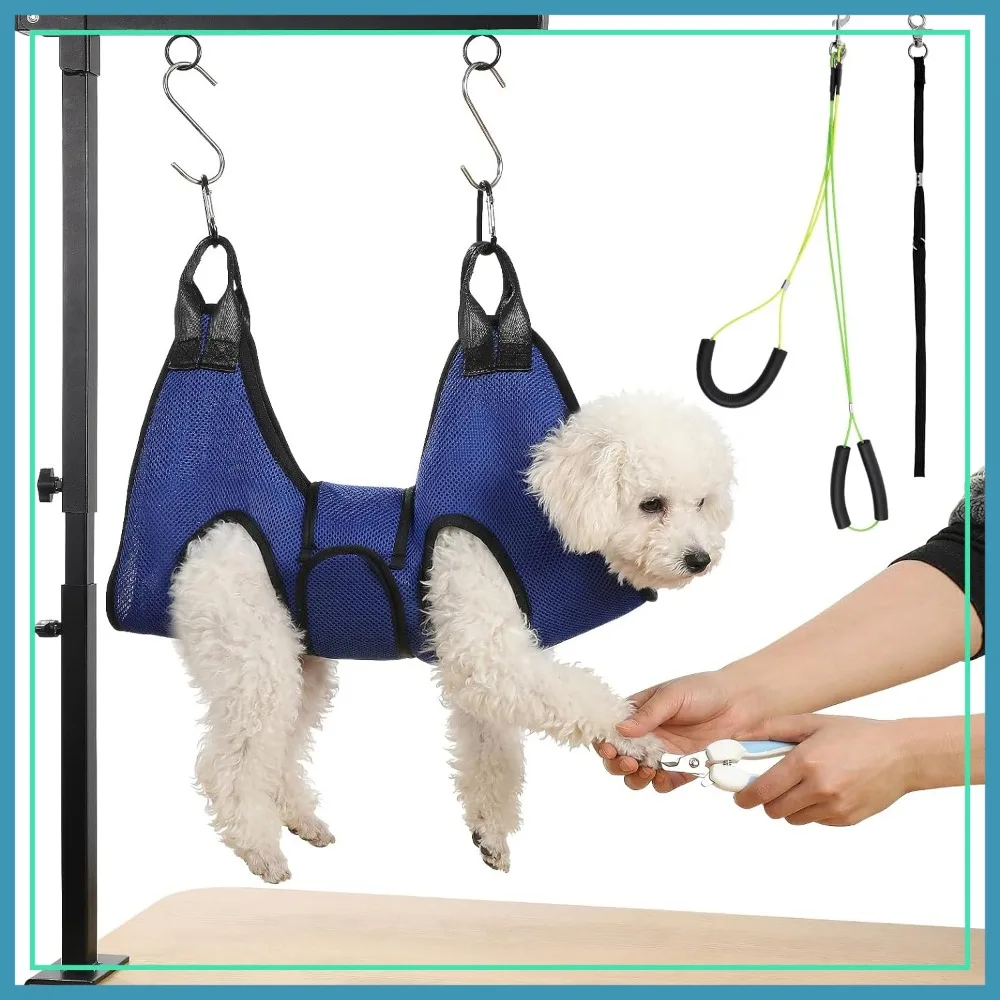 Dog Grooming Arm with Dual-Spiral Clamp, Adjustable 27-37 inch, Grooming Table Arm with Hammock, Restraint for Small Medium Dogs Home Salon
Dog Grooming Arm with Dual-Spiral Clamp, Adjustable 27-37 inch, Grooming Table Arm with Hammock, Restraint for Small Medium Dogs Home Salon