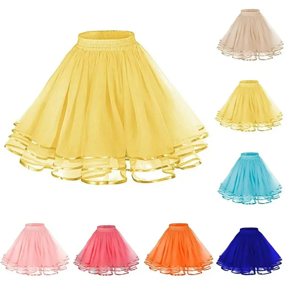 14 Colors Women Petticoat Tutu Underskirts Crinoline 50's Three Layers Ribbon Gauze Tulle Skirt Vintage Bridal Slips Rockabilly
14 Colors Women Petticoat Tutu Underskirts Crinoline 50's Three Layers Ribbon Gauze Tulle Skirt Vintage Bridal Slips Rockabilly