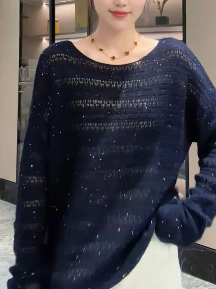 Элегантный свитер с вырезами и пайетками, повседневный универсальный топ для осеннего сезона, больших размеров, удобный, в корейском стиле, шерстяной.
Элегантный свитер с вырезами и пайетками, повседневный универсальный топ для осеннего сезона, больших размеров, удобный, в корейском стиле, шерстяной.