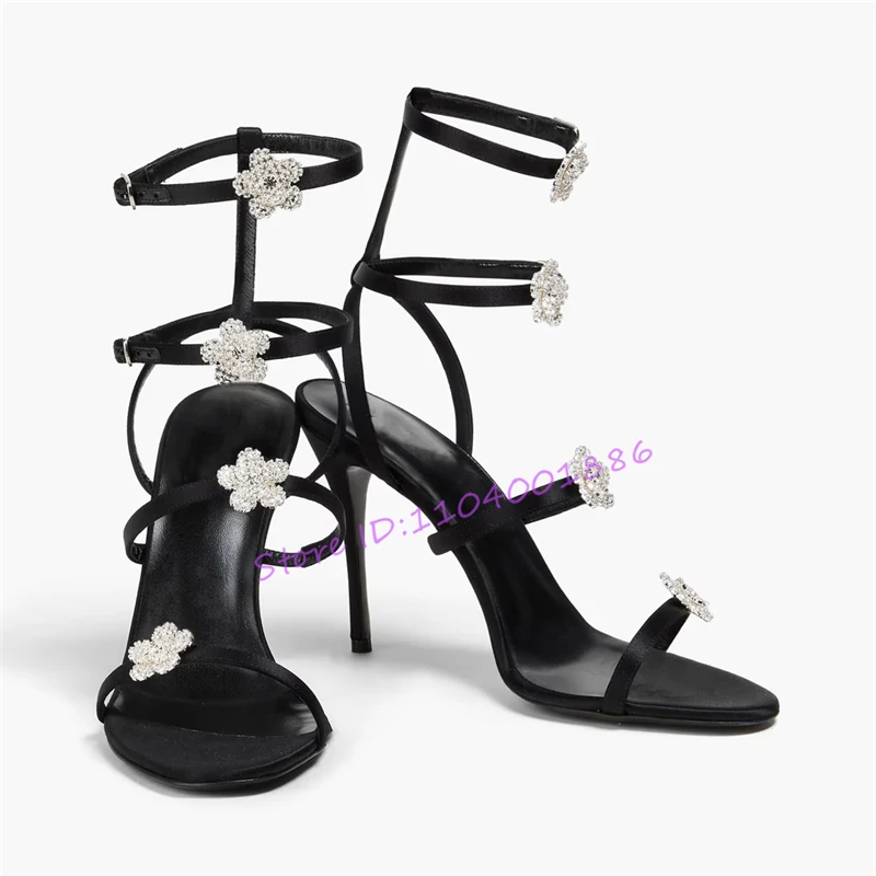 Роскошные сандалии на шпильке со стразами и цветами, пикантные черные атласные туфли на тонком высоком каблуке с ремешком на щиколотке, брендовый дизайн, элегантная женская обувь для вечеринок
Роскошные сандалии на шпильке со стразами и цветами, пикантные черные атласные туфли на тонком высоком каблуке с ремешком на щиколотке, брендовый дизайн, элегантная женская обувь для вечеринок