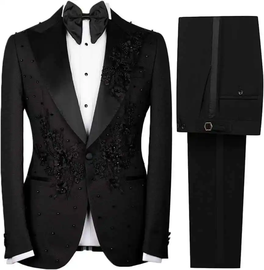 Exquisite Wedding Suit for Man Beading Single Breasted Business Lapel Blazer Formal Occasions Suits for Men Party Customized
Exquisite Wedding Suit for Man Beading Single Breasted Business Lapel Blazer Formal Occasions Suits for Men Party Customized