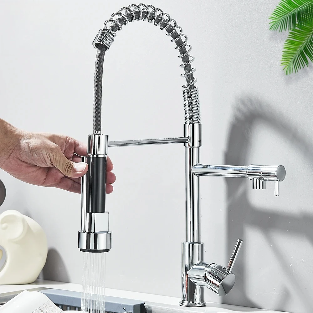 Chrome Kitchen Faucet Pull Down Kitchen Sink Crane Dual Swivel Spout Kitchen Mixer Tap Hot Cold Water Mixer Tap Deck installatio
Chrome Kitchen Faucet Pull Down Kitchen Sink Crane Dual Swivel Spout Kitchen Mixer Tap Hot Cold Water Mixer Tap Deck installatio