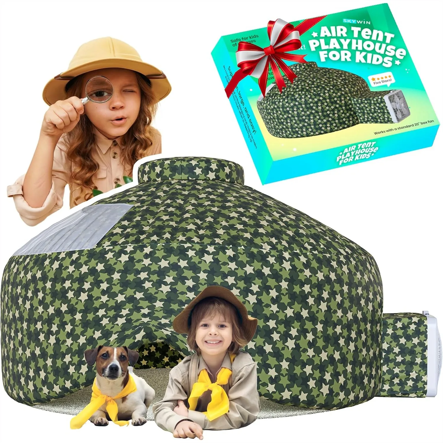 Delta Dome Air Tent for Kids with Door, 77" x 50", Builds in 30 Seconds, Indoor Playhouse for Boys and Girls, Fan Not Included
Delta Dome Air Tent for Kids with Door, 77" x 50", Builds in 30 Seconds, Indoor Playhouse for Boys and Girls, Fan Not Included
