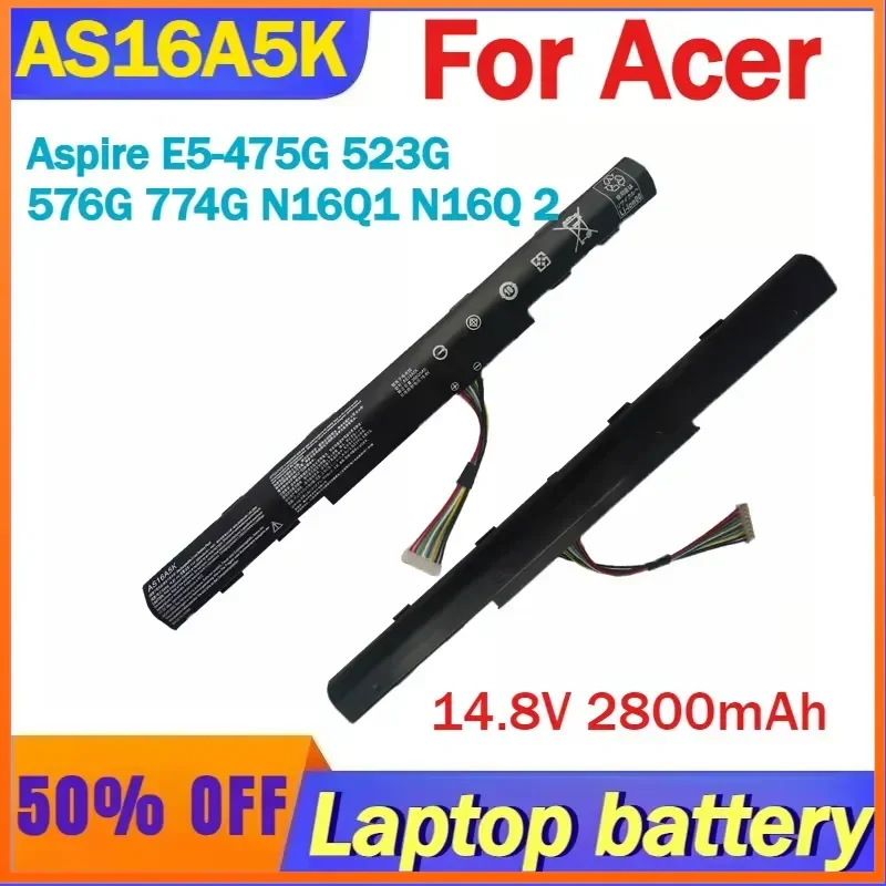 High-Quality 14.8V 2800mAh AS16A5K AS16A8K Battery for Acer Aspire E5-475G 523G 576G 774G N16Q1 N16Q 2 Fast Shipping
High-Quality 14.8V 2800mAh AS16A5K AS16A8K Battery for Acer Aspire E5-475G 523G 576G 774G N16Q1 N16Q 2 Fast Shipping