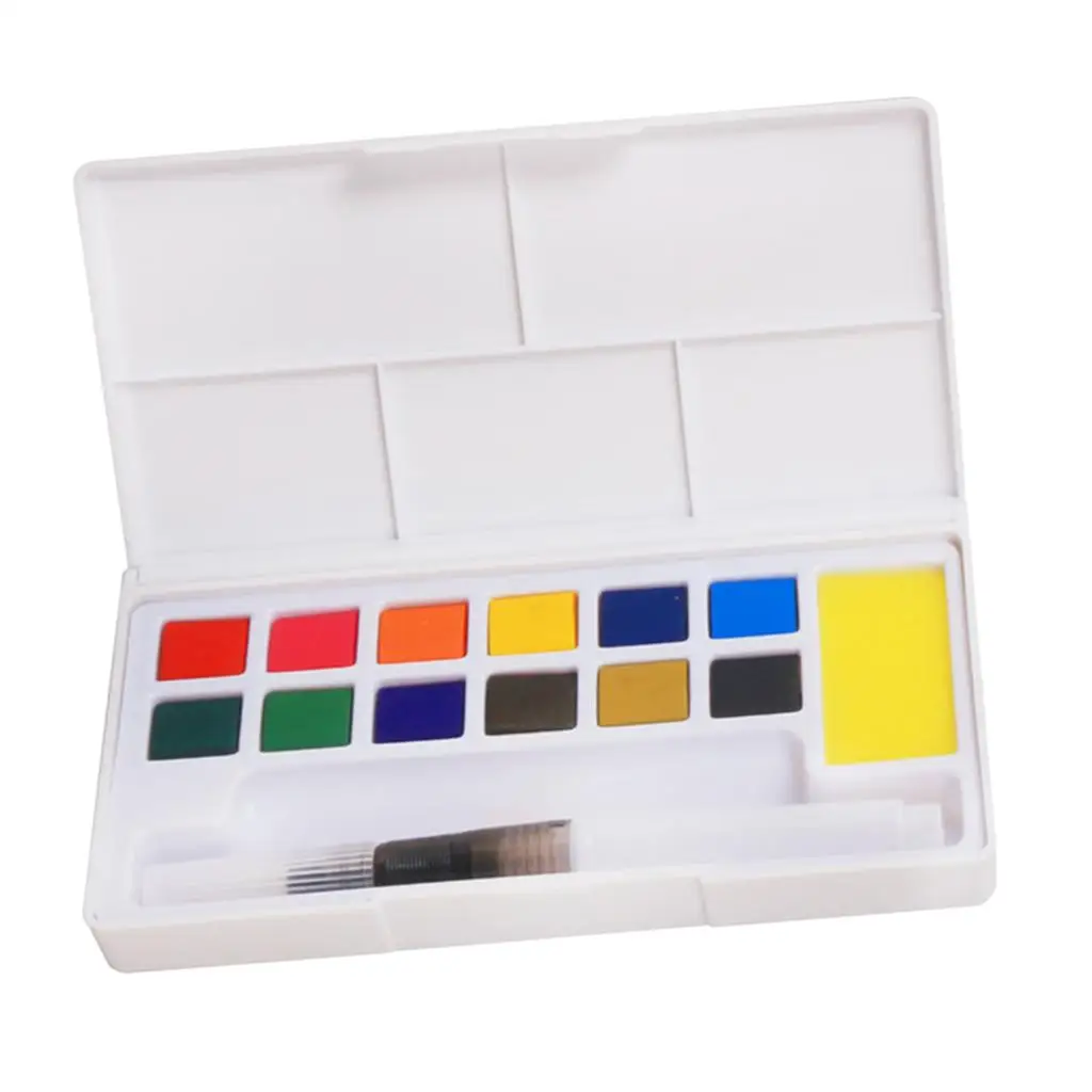 Watercolors Set 12 Colors Portable Field Kit with Water Brush for Art Painting Drawing and Travel
Watercolors Set 12 Colors Portable Field Kit with Water Brush for Art Painting Drawing and Travel