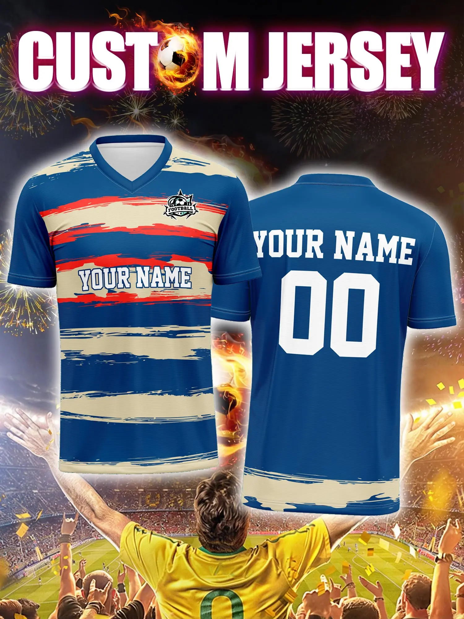 Футбольная форма на заказ с индивидуальным изображением, номером и именем, официальный клубный комплект с напечатанным логотипом клуба.
Футбольная форма на заказ с индивидуальным изображением, номером и именем, официальный клубный комплект с напечатанным логотипом клуба.