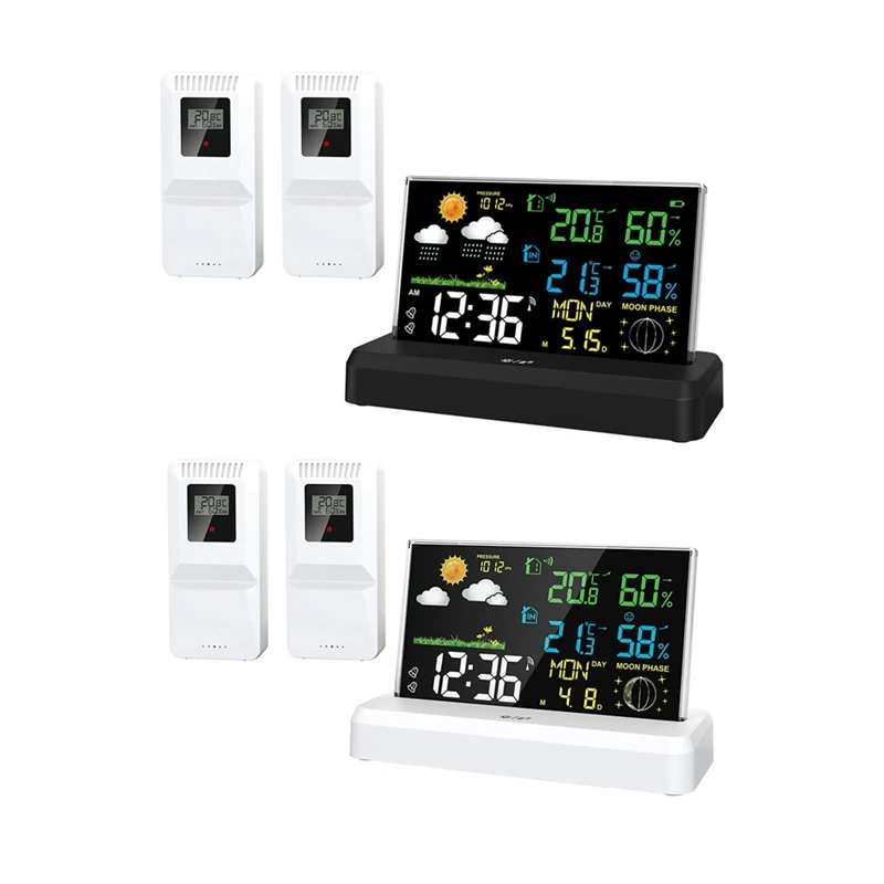 One-To-Two Indoor And Outdoor Weather Station High-Definition Color Screen Forecast Meteorological Clock EU Plug A
One-To-Two Indoor And Outdoor Weather Station High-Definition Color Screen Forecast Meteorological Clock EU Plug A