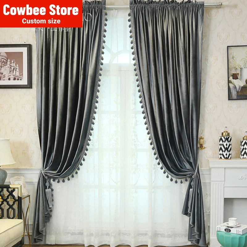 Pure Gray European Style Curtains for Living Dining Room Bedroom High-grade Thickening Velvet Curtains All Blackout Curtains
Pure Gray European Style Curtains for Living Dining Room Bedroom High-grade Thickening Velvet Curtains All Blackout Curtains