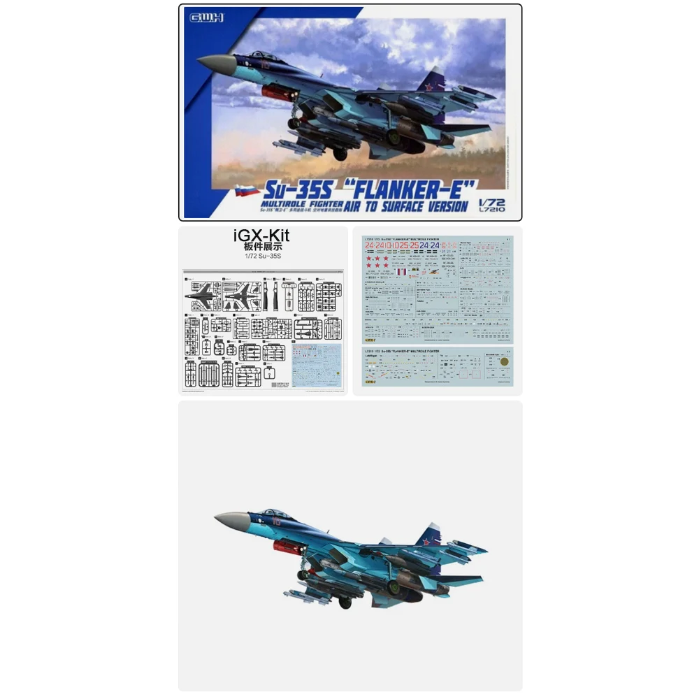 GWH L7210 1:72 Scale SU35 Su-35S Flanker E Multirole Fighter Jet Aircraft Hobby Craft Plastic Model Building Kit
GWH L7210 1:72 Scale SU35 Su-35S Flanker E Multirole Fighter Jet Aircraft Hobby Craft Plastic Model Building Kit