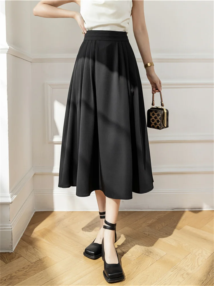 High Waist A-Line Midi Skirt with Pockets Pleated Slimming Women's Summer New Style Half-length Skirt Floor-Length Skirt
High Waist A-Line Midi Skirt with Pockets Pleated Slimming Women's Summer New Style Half-length Skirt Floor-Length Skirt