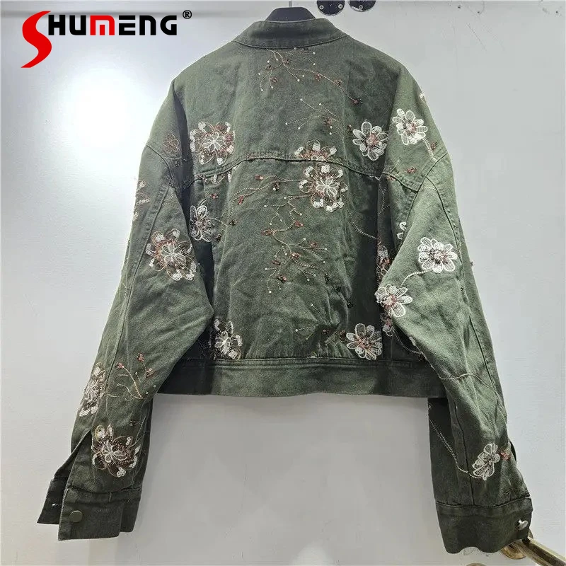 Women's 2026 Spring Autumn New Embroidered Fashion Denim Jackets Long Sleeve Unique Stand Collar Trend Denim Jacket Elegant Tops
Women's 2026 Spring Autumn New Embroidered Fashion Denim Jackets Long Sleeve Unique Stand Collar Trend Denim Jacket Elegant Tops