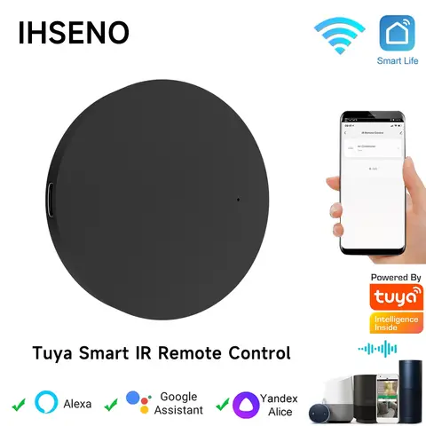 iHseno Tuya WiFi IR Remote Control Smart Universal for TV Air Conditioner Alexa Remote Control Work with Alexa Google Home