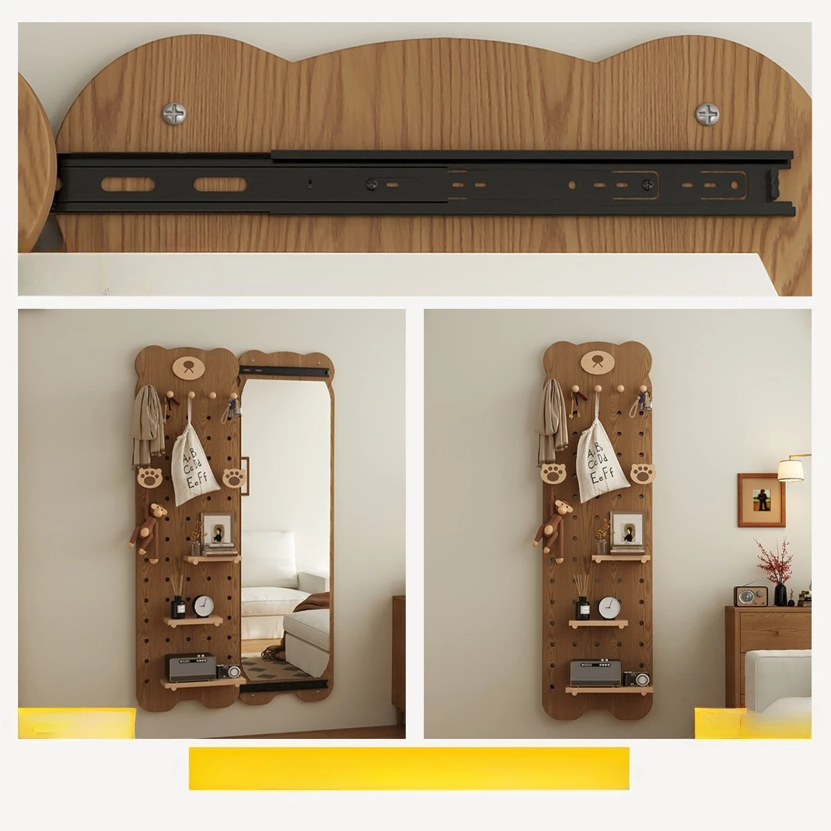 Rotatable full-length mirror household bedroom mobile floor mirror integrated mirror with hole plate hanging coat rack
Rotatable full-length mirror household bedroom mobile floor mirror integrated mirror with hole plate hanging coat rack