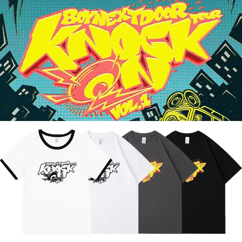 BOYNEXTDOOR Concert Knock On T Shirt Fashion Streetwear Trend T-shirt Women Men Summer Cotton Short Sleeve Tee Hip Hop Loose Top
BOYNEXTDOOR Concert Knock On T Shirt Fashion Streetwear Trend T-shirt Women Men Summer Cotton Short Sleeve Tee Hip Hop Loose Top