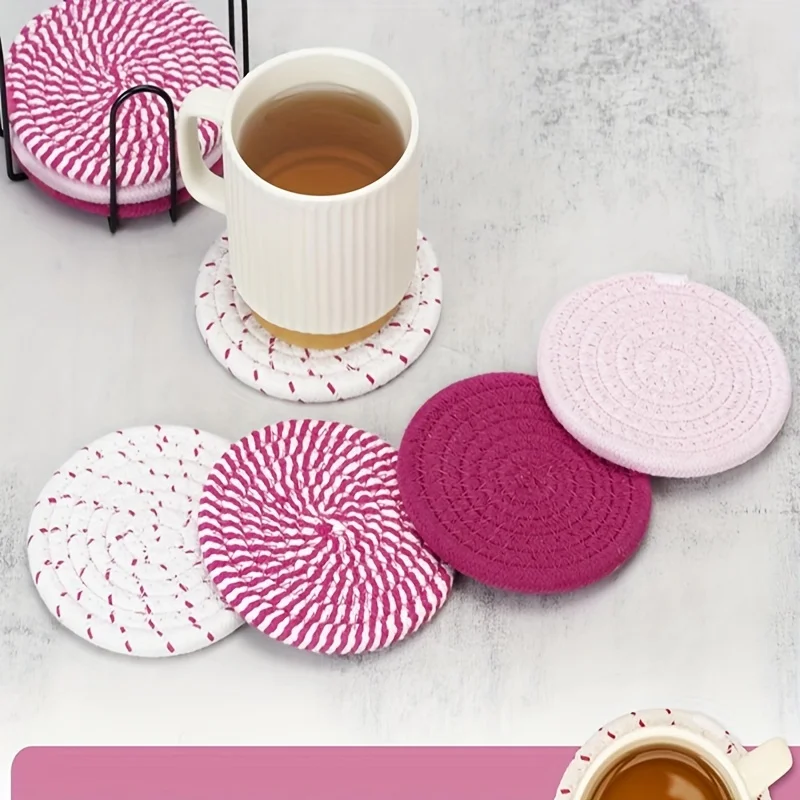 8-Piece Chic Cotton Rope Woven Placemats Set - Handmade, Heat-Resistant Coasters For Coffee Cups & Dishes - Perfect For Dining
8-Piece Chic Cotton Rope Woven Placemats Set - Handmade, Heat-Resistant Coasters For Coffee Cups & Dishes - Perfect For Dining
