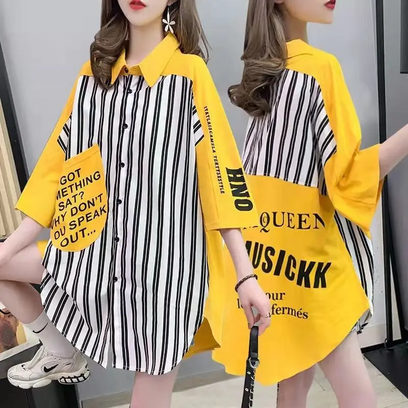 Y2k Women's Buttoned Shirt Patchwork Blouses Tops for Woman Asymmetrical Casual Vintage Trend Korean Loose Particular Top New
Y2k Women's Buttoned Shirt Patchwork Blouses Tops for Woman Asymmetrical Casual Vintage Trend Korean Loose Particular Top New
