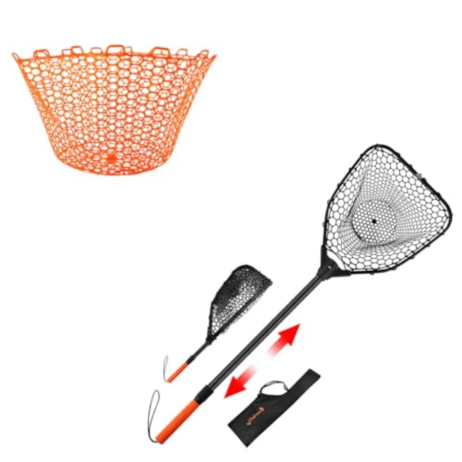 Rubber Fishing Landing Net Black 17.6" dia-13.7" Depth + Net Replacement Without Handle Orange
Rubber Fishing Landing Net Black 17.6" dia-13.7" Depth + Net Replacement Without Handle Orange