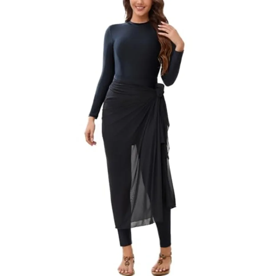Muslim women's burkini swimsuit set for swimming and surfing: 5-piece full-coverage rash guard bathing suit wetsuit and cap in
Muslim women's burkini swimsuit set for swimming and surfing: 5-piece full-coverage rash guard bathing suit wetsuit and cap in