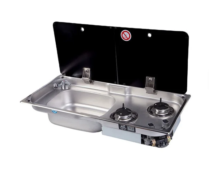 JP Caravan Kitchen SUS 304 Stainless Steel Two Burner 2x1.8KW Gas Stove Sink with Tempered Glass Lid for Camper Van Vehicle RV
JP Caravan Kitchen SUS 304 Stainless Steel Two Burner 2x1.8KW Gas Stove Sink with Tempered Glass Lid for Camper Van Vehicle RV