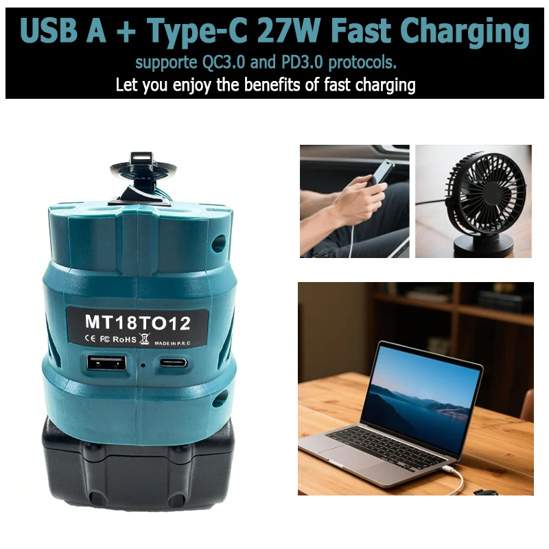 Vehicle Refrigerator Power Supply for Makita 18V Battery Cigarette Lighter Interface DC 12V Buck Converter Regulator for Car
Vehicle Refrigerator Power Supply for Makita 18V Battery Cigarette Lighter Interface DC 12V Buck Converter Regulator for Car