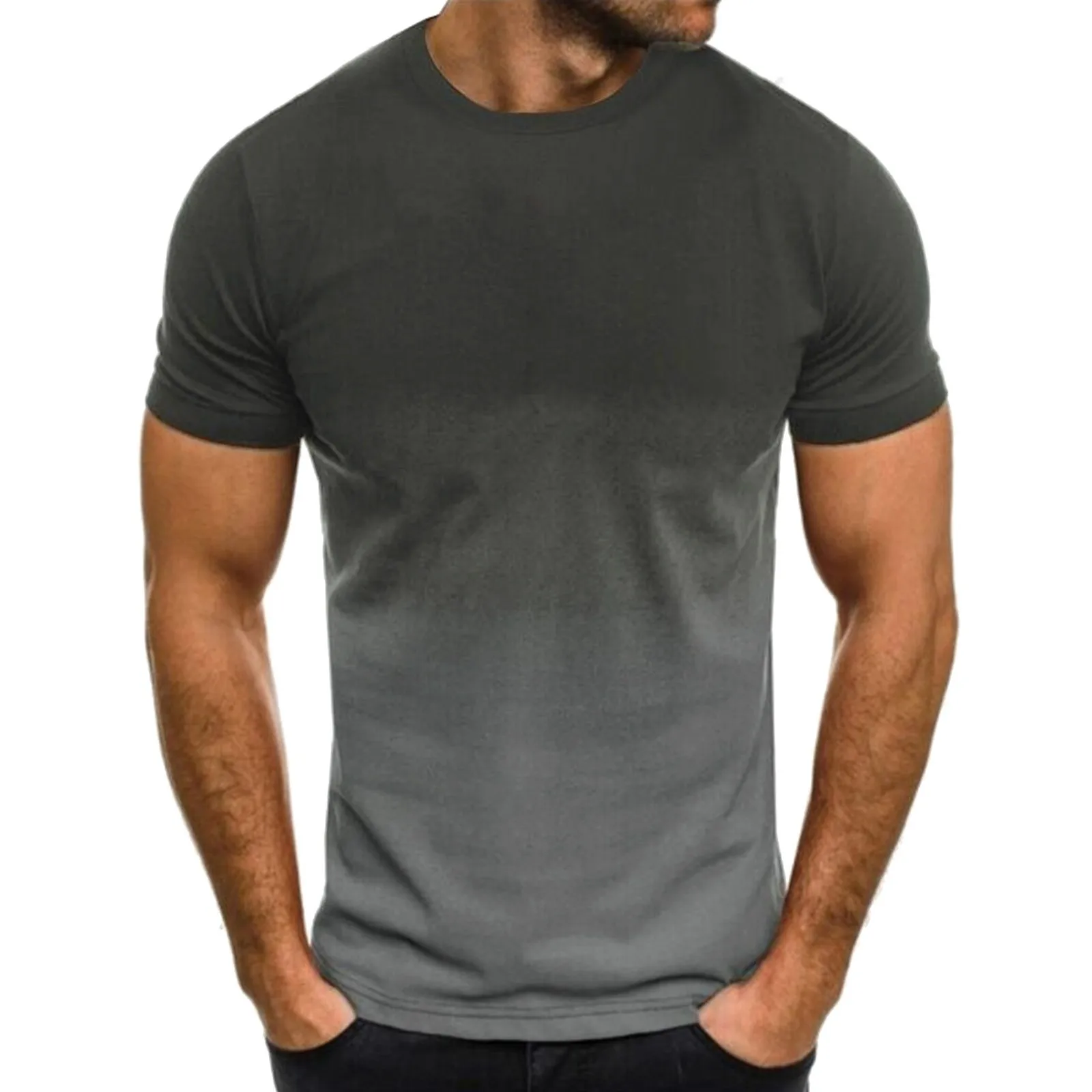 Summer Fashion Gradient T Shirt Mens Round Neck Short Sleeve Pullover Fitness Sports Jogger Sportswear Casual Outerwear T-Shirts
Summer Fashion Gradient T Shirt Mens Round Neck Short Sleeve Pullover Fitness Sports Jogger Sportswear Casual Outerwear T-Shirts