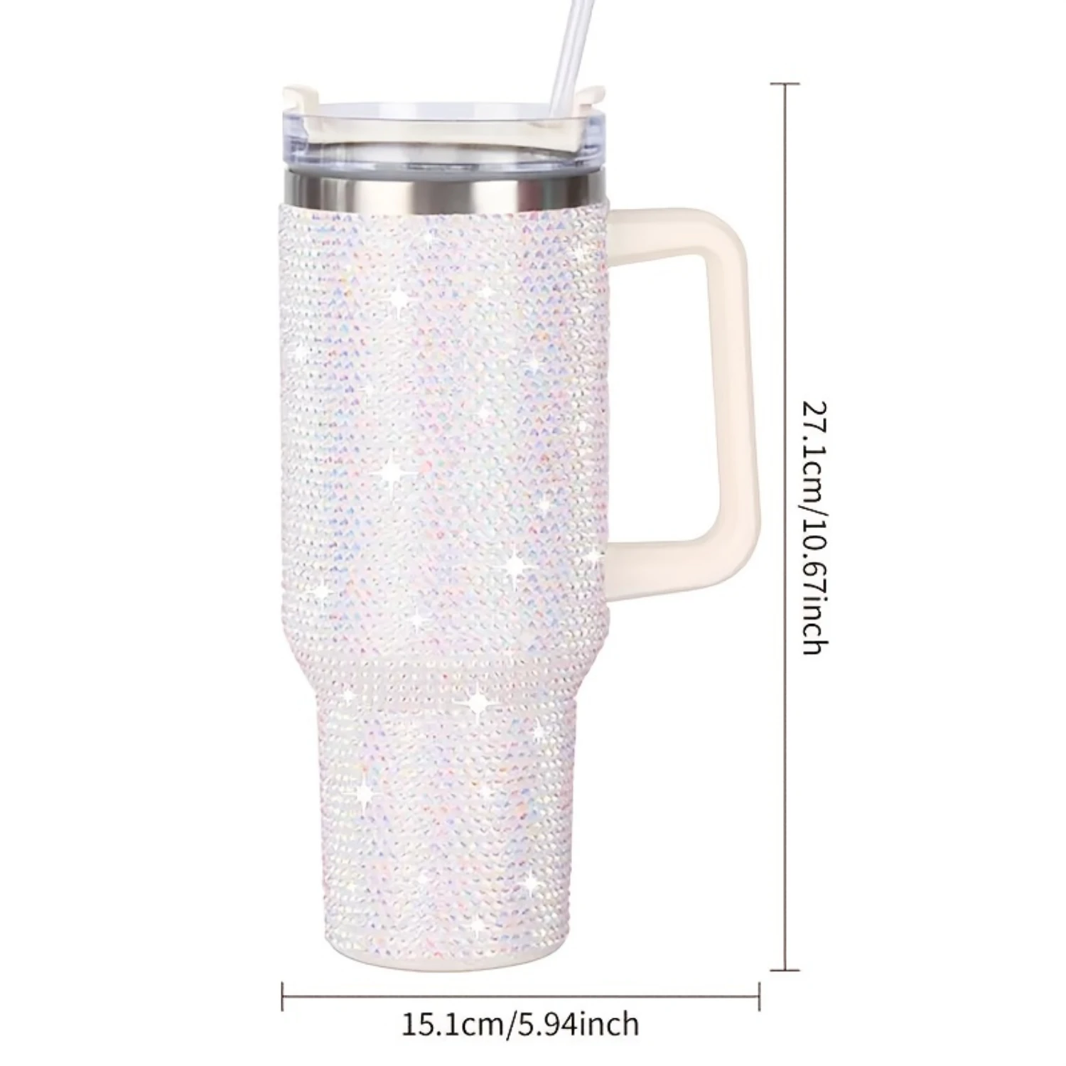 1pc, Sparkling Studded Tumbler With Lid, 40oz Stainless Steel Thermal Water Bottle With Handle, Portable Drinking Cups, For Car,
1pc, Sparkling Studded Tumbler With Lid, 40oz Stainless Steel Thermal Water Bottle With Handle, Portable Drinking Cups, For Car,