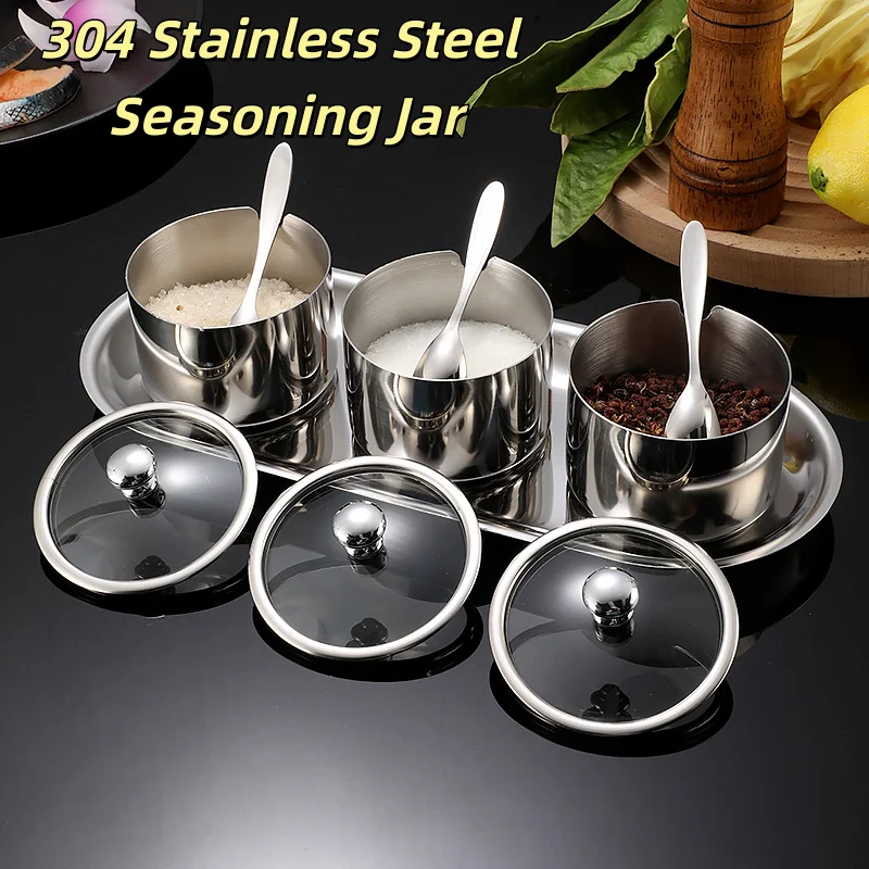 304 Stainless Steel Seasoning Box Set, Household Kitchen Seasoning Jar Combination, Pepper, Salt, Sugar, Sesame Seasoning Tools
304 Stainless Steel Seasoning Box Set, Household Kitchen Seasoning Jar Combination, Pepper, Salt, Sugar, Sesame Seasoning Tools