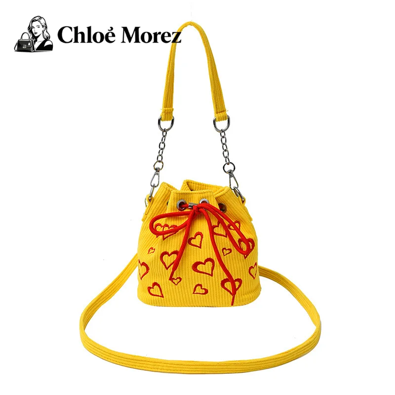 Embroidered Thread Heart-shaped Handbag, Small, Fresh, Artistic and Versatile Striped Velvet Bucket Bag Hand Bags
Embroidered Thread Heart-shaped Handbag, Small, Fresh, Artistic and Versatile Striped Velvet Bucket Bag Hand Bags