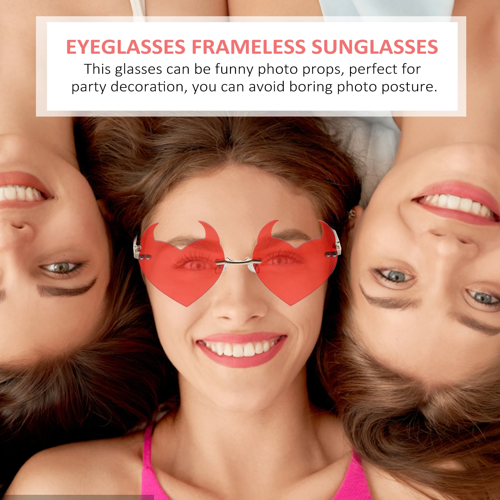 Heart Shaped Sunglasses Rimless UV400 Protection Fashion Trend Heart Glasses Women Party Accessories Beach Vacation Club Wear
Heart Shaped Sunglasses Rimless UV400 Protection Fashion Trend Heart Glasses Women Party Accessories Beach Vacation Club Wear