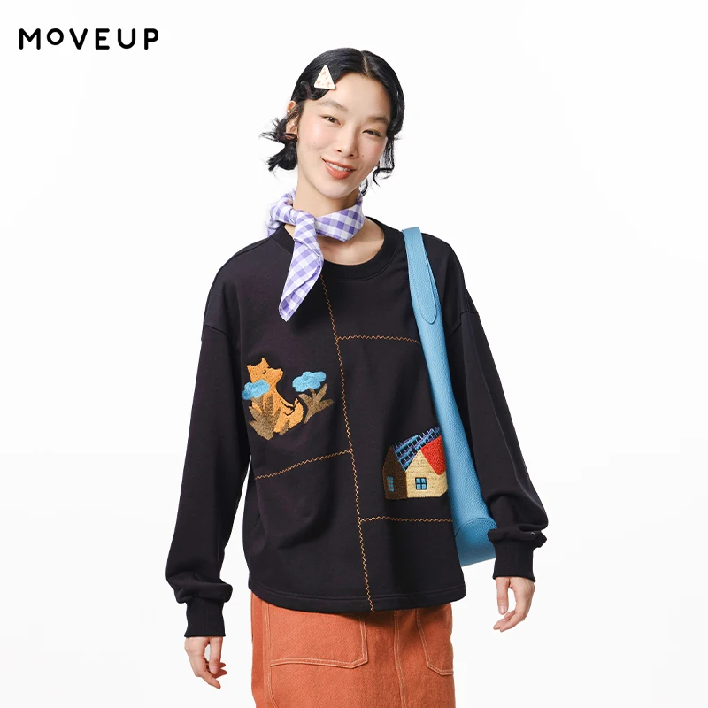MOVEUP Long Sleeved Round Neck Sweatshirt For Autumn Cartoon Embroidery Wavy Line Minimalist Pullover Top For Women 3EWQ11438
MOVEUP Long Sleeved Round Neck Sweatshirt For Autumn Cartoon Embroidery Wavy Line Minimalist Pullover Top For Women 3EWQ11438