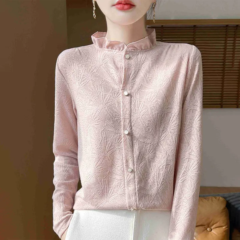 Women's Shirts Blouse 2025 Spring Summer Autumn High End Shirt Elegant Loose Fitting Shirt Fashion Casual Top Thin Bottom Shirt
Women's Shirts Blouse 2025 Spring Summer Autumn High End Shirt Elegant Loose Fitting Shirt Fashion Casual Top Thin Bottom Shirt