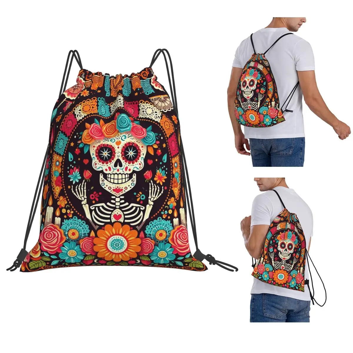 Mexican Skull Calavera Illustration Backpacks Multi-function Drawstring Bags Sports Bag Book Bags for Man Woman School
Mexican Skull Calavera Illustration Backpacks Multi-function Drawstring Bags Sports Bag Book Bags for Man Woman School