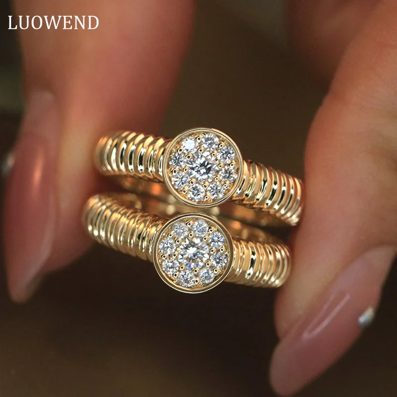 LUOWEND 18K Yellow Gold Rings Real Natural Diamond Vintage Round Shape Exquisite Engagement Jewelry for Wedding Party
LUOWEND 18K Yellow Gold Rings Real Natural Diamond Vintage Round Shape Exquisite Engagement Jewelry for Wedding Party