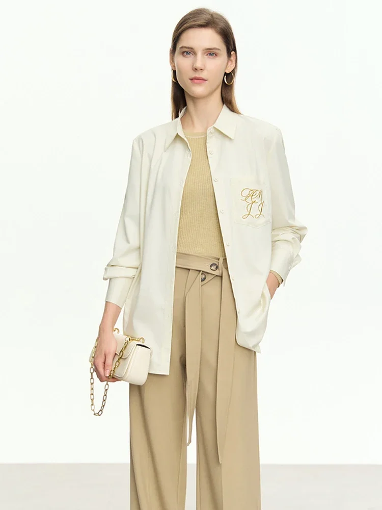 AMII Minimalism Woman Letter Embroidery Blouse 2025 Autumn New Long Sleeve Simple Loose Fashion Shirt Ladies Clothing 12363003
AMII Minimalism Woman Letter Embroidery Blouse 2025 Autumn New Long Sleeve Simple Loose Fashion Shirt Ladies Clothing 12363003