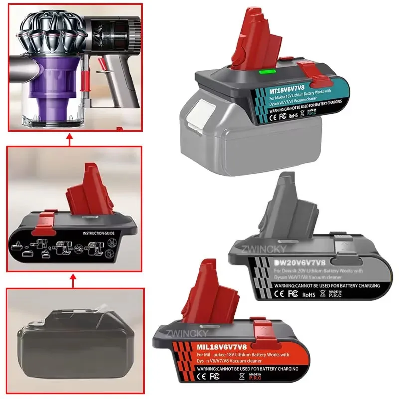 Adapter for Dewalt/Makita/Milwaukee 18V Lithium Battery Convert To For Dyson V6 V7 V8 Series Vacuum Cleaner Tool DC58 SV11 SV1
Adapter for Dewalt/Makita/Milwaukee 18V Lithium Battery Convert To For Dyson V6 V7 V8 Series Vacuum Cleaner Tool DC58 SV11 SV1
