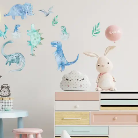 Dinosaur Wall PVC Cartoon Decor Nursery Room Decals Room Decor For Nursery Forest Atmosphere Bedroom