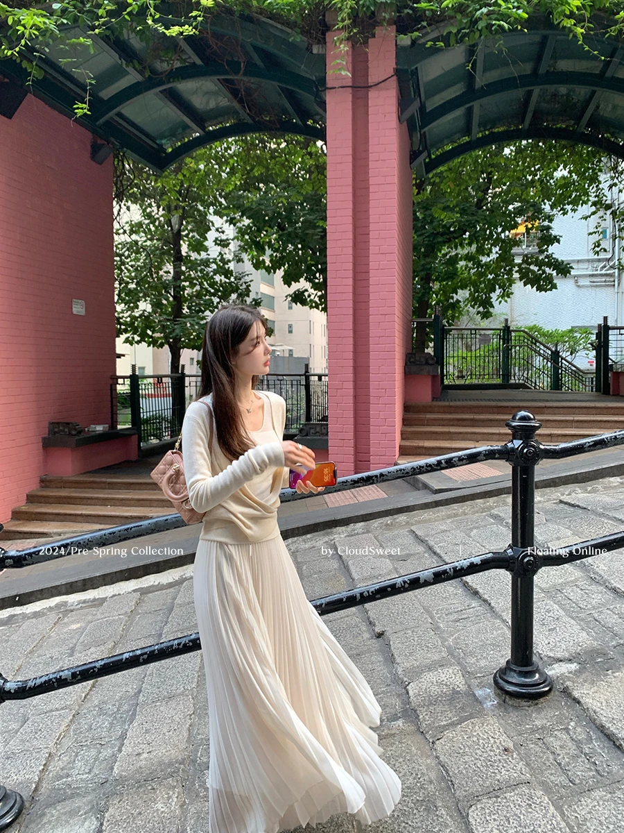 Fashion Midi Long Pleated Skirt Women Korean Spring Summer New Elegant High Waist Solid A Line Skirt Female Casual Clothes X918
Fashion Midi Long Pleated Skirt Women Korean Spring Summer New Elegant High Waist Solid A Line Skirt Female Casual Clothes X918