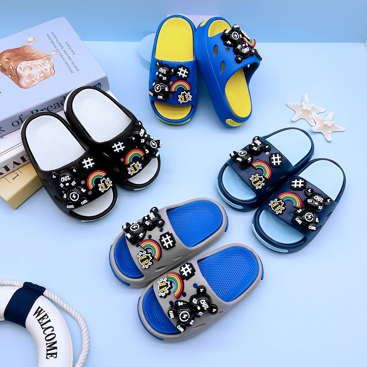 New Cartoon Lightning Bear Easiest for Match Boys Eva Slippers Fashionable Double Soft Sole Anti-Slip Sandals 831
New Cartoon Lightning Bear Easiest for Match Boys Eva Slippers Fashionable Double Soft Sole Anti-Slip Sandals 831