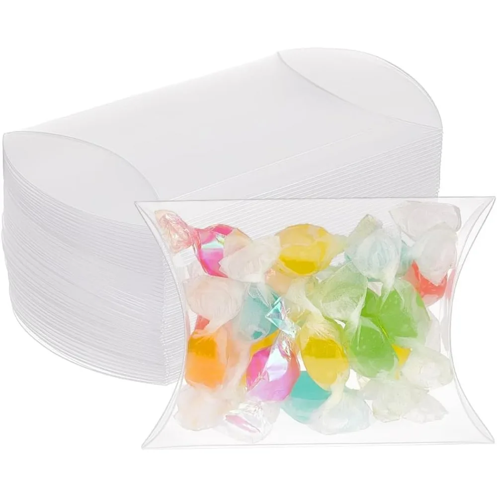50 Packs 3.5x2.5x1 Clear Plastic Pillow Favor Box Candy Treat Gift Box for Wedding Party Mother's Day Father's Day Gift
50 Packs 3.5x2.5x1 Clear Plastic Pillow Favor Box Candy Treat Gift Box for Wedding Party Mother's Day Father's Day Gift