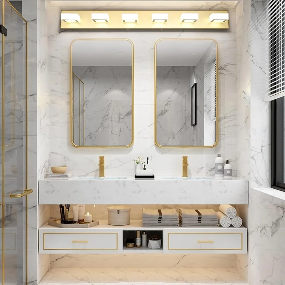 Modern Gold Vanity Lights 6 Lights LED Modern Gold Vanity Lights Over Mirror Fixture Acrylic Gold Bathroom Vanity Wall Light
Modern Gold Vanity Lights 6 Lights LED Modern Gold Vanity Lights Over Mirror Fixture Acrylic Gold Bathroom Vanity Wall Light