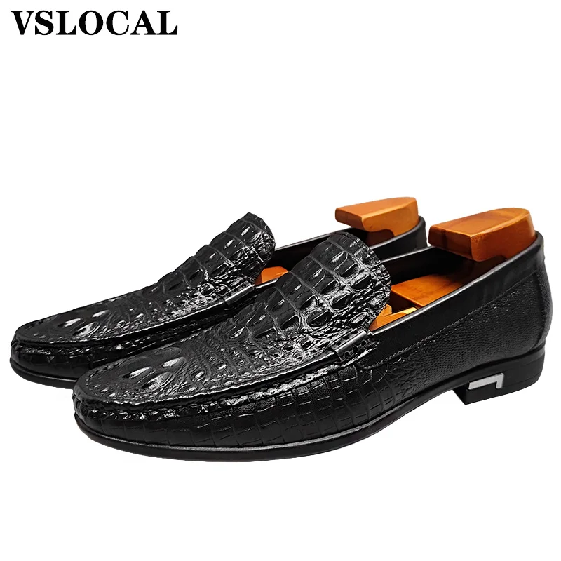Luxury Genuine Leather Men Shoes Black Brown CROCO Prints Slip on Casual Mens Dress Shoes Wedding Office Loafers For Man
Luxury Genuine Leather Men Shoes Black Brown CROCO Prints Slip on Casual Mens Dress Shoes Wedding Office Loafers For Man