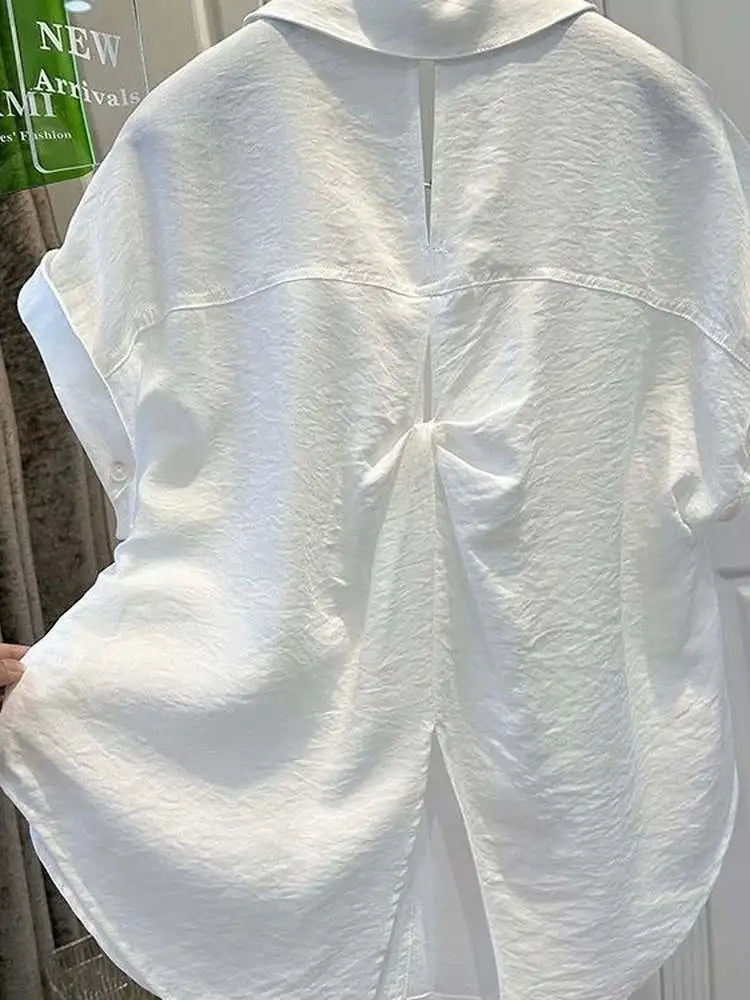 Loose Women's irt Summer Faionable White Fly Sve Ba Knot Slit Big Size 300 Pou Korean Sle Commute Sle Pure Color
Loose Women's irt Summer Faionable White Fly Sve Ba Knot Slit Big Size 300 Pou Korean Sle Commute Sle Pure Color