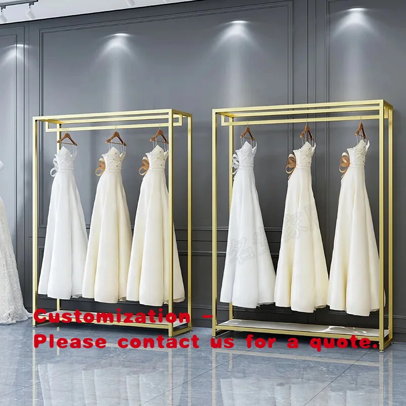 custom.Clothing Store Stainless Steel Shiny Gold Hanging Wedding Garment Stand Wedding Dress Display Racks Bridal Shop
custom.Clothing Store Stainless Steel Shiny Gold Hanging Wedding Garment Stand Wedding Dress Display Racks Bridal Shop